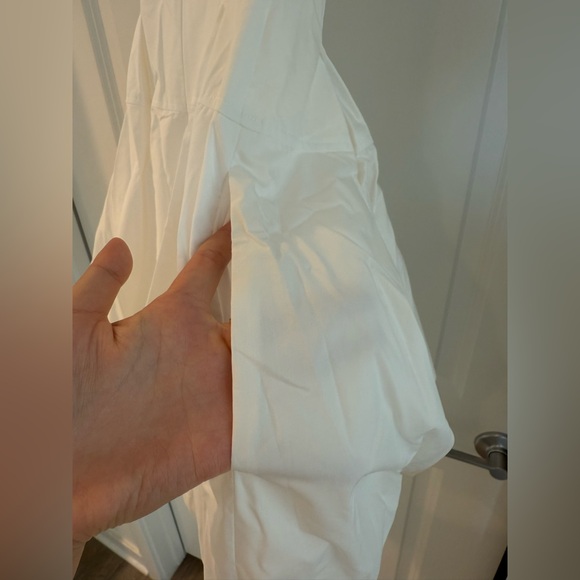 NWOT SIMKHAI Juni Bubble-Hem Cotton-Blend Corset Mini Dress white - Picture 11 of 14